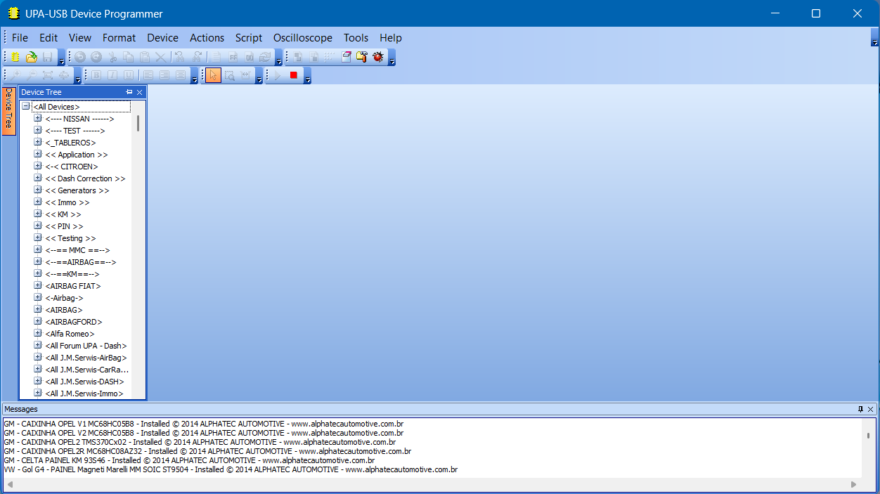 UPA-USB Suite v1.3 - Tela Inicial
